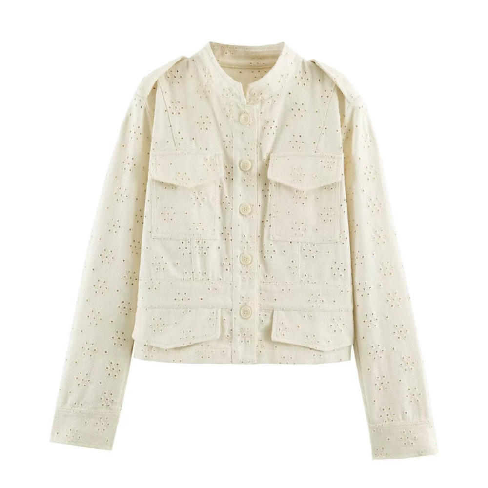 ZARA Fashion Casual Cutout Embroidery Jacket